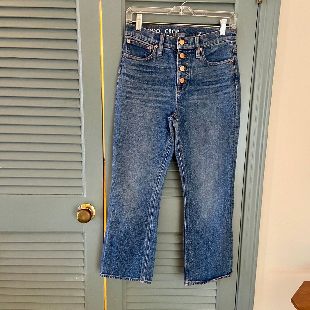J Crew Demi Boot Crop Jeans High Rise Button Fly Womens 27
